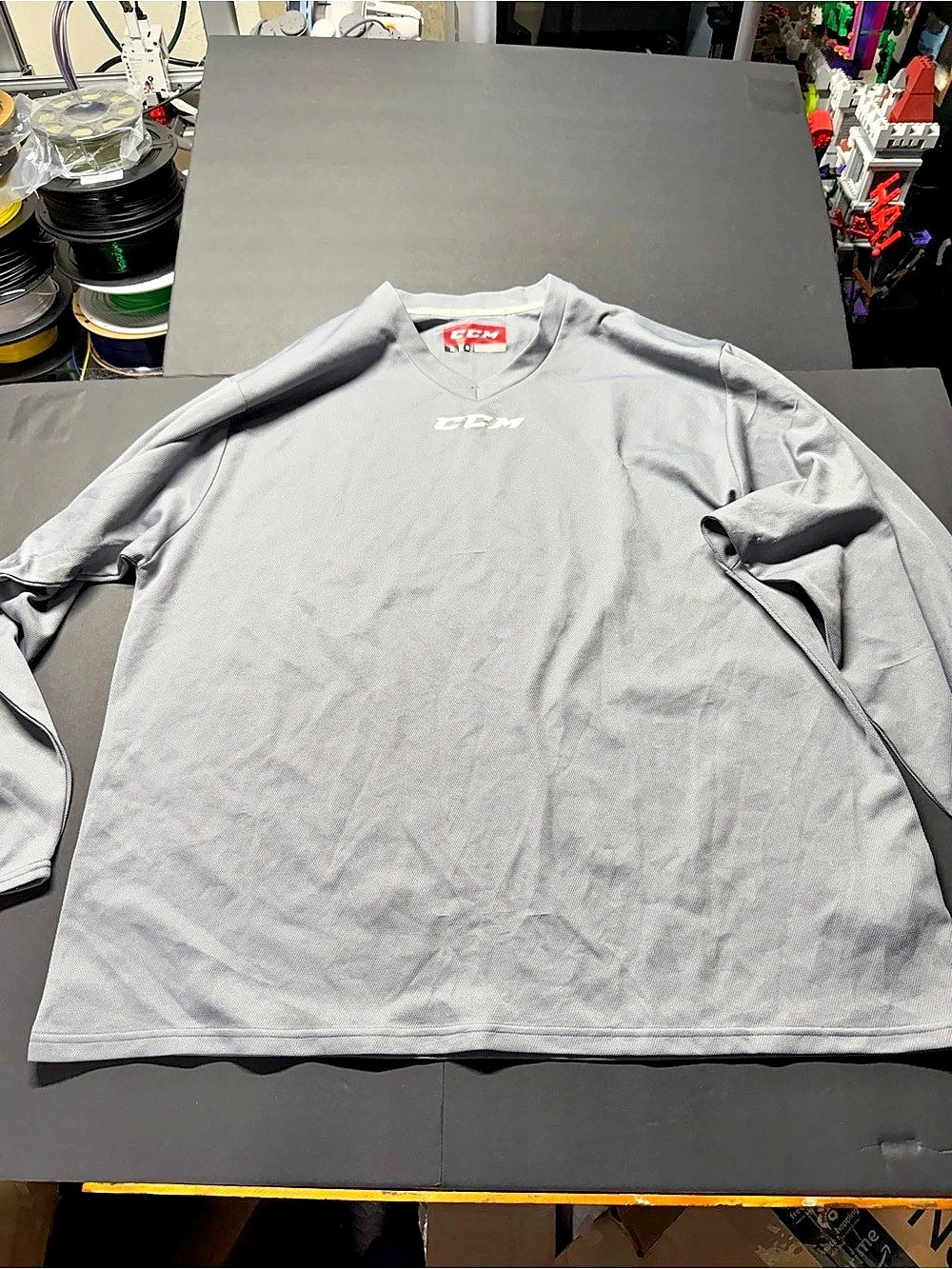 CCM Hockey Long Sleeve Jersey Gray XL
